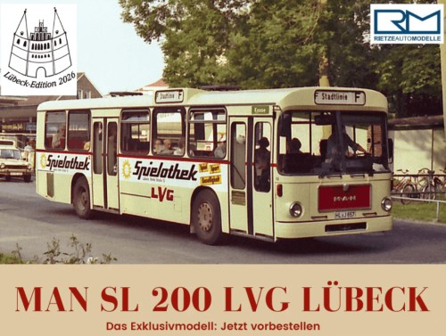 Rietze 72333-1 MAN SL 200 LVG Lübeck 18 Spielothek