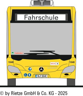 Preview: Rietze 73516-3 Mercedes-Benz C2 BVG Wg. 1048, Fahrschule