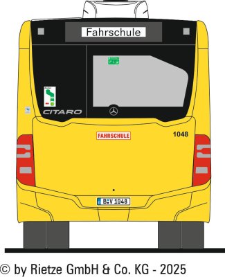Preview: Rietze 73516-3 Mercedes-Benz C2 BVG Wg. 1048, Fahrschule