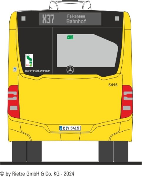 Rietze 69316-3 Mercedes-Benz Citaro C2G BVG Berlin, Linie X37 , Wagen 5415 bei Die-Modelle kaufen