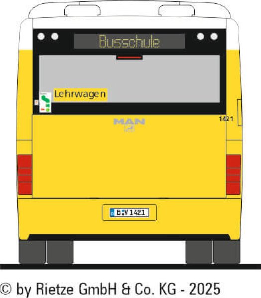 Rietze 65472-2 MAN NL BVG neutral, Lehrwagen, Wagen 1421