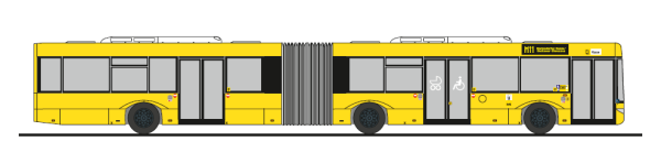 Rietze 66866-1 Solaris Urbino 18 3-türig BVG neutrale Lackierung, Wg. 4281, M11