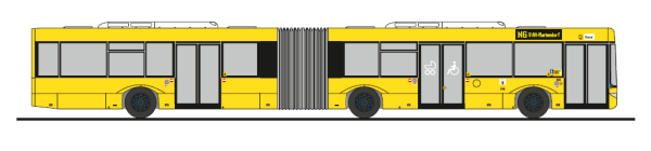 Rietze 66866-3 Solaris Urbino 18 3-türig BVG neutrale Lackierung, Wg. 4159, N6