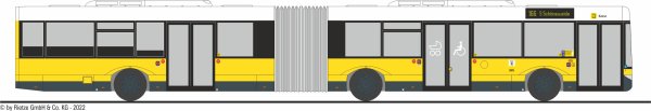 Rietze 66867-2 Solaris Urbino 18 3-türig BVG Wg. 4152, Linie 166