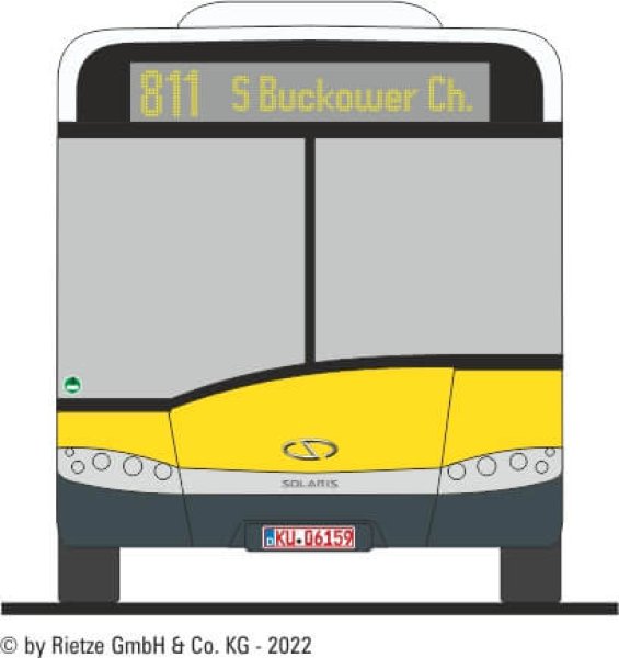 Rietze 66867-3 Solaris Urbino 18 3-türig BVG rotes Kennzeichen, Linie 811