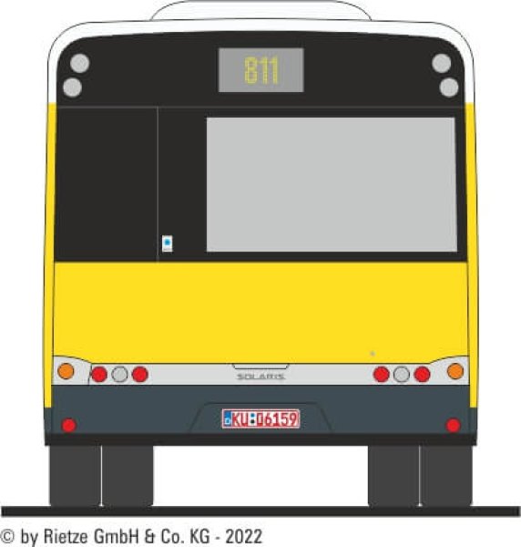 Rietze 66867-3 Solaris Urbino 18 3-türig BVG rotes Kennzeichen, Linie 811