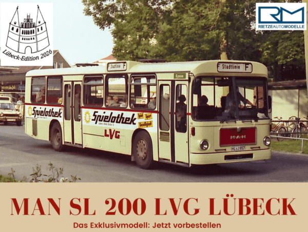 Rietze 72333-1 MAN SL 200 LVG Lübeck 18 Spielothek