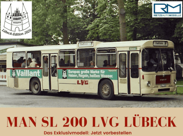 Rietze 72333-2 MAN SL 200 LVG Lübeck 17 Vaillant