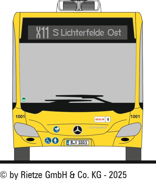 Rietze 73516-1 Mercedes-Benz C2 BVG Wg. 1001, Linie X11