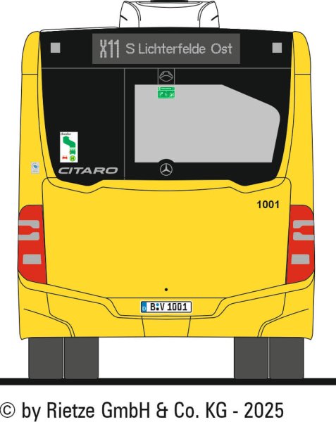 Rietze 73516-1 Mercedes-Benz C2 BVG Wg. 1001, Linie X11