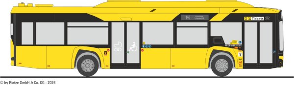 Rietze 76818-1 Solaris Urbino 12 '19 electric 2-türig BVG, Linie 140, Wg. 1888