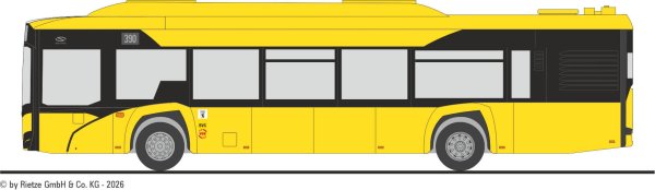Rietze 76818-3 Solaris Urbino 12 '19 electric 2-türig BVG, Linie 390, Wg. 1924